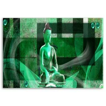 Obraz Deco Panel, Budda na geometrycznym tle - zielony - obrazek 3