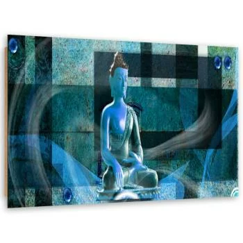 Obraz Deco Panel, Budda na geometrycznym tle - niebieski - obrazek 2