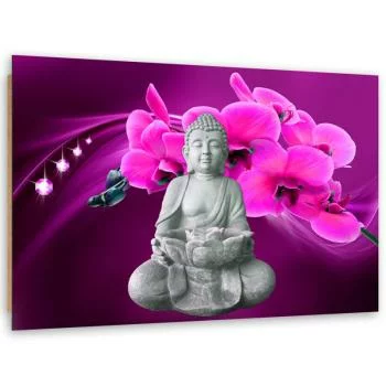 Obraz Deco Panel, Budda z różową orchideą - obrazek 2