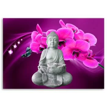 Obraz Deco Panel, Budda z różową orchideą - obrazek 3