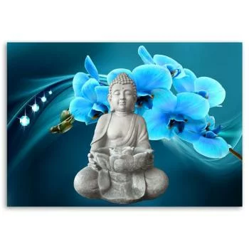 Obraz Deco Panel, Budda z niebieską orchideą - obrazek 3