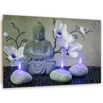Obraz Deco Panel, Budda z orchideami i świeczkami - obrazek 2