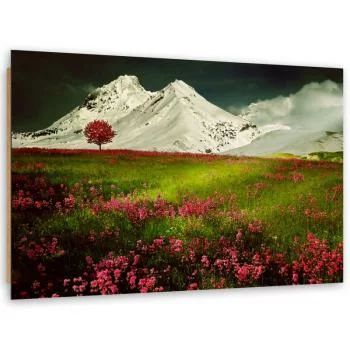 Obraz Deco Panel, Góry w śniegu i kolorowa łąka - obrazek 2