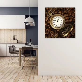 Obraz Deco Panel, Zegarek i ziarna kawy