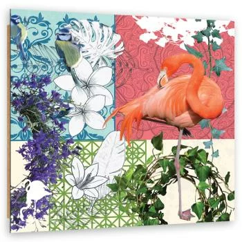 Obraz Deco Panel, Flaming i ptaki kolaż - obrazek 2