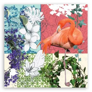 Obraz Deco Panel, Flaming i ptaki kolaż - obrazek 3