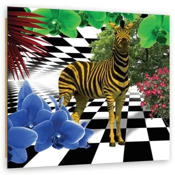 Obraz Deco Panel, Kolorowa zebra natura zwierzęta - obrazek 2