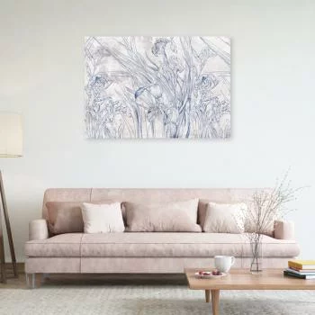 Obraz Deco Panel, Niebieskie kontury kwiatów