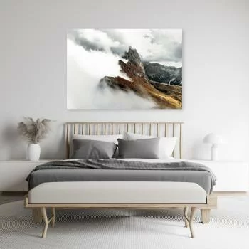 Obraz na płótnie, Górski szczyt w chmurach
