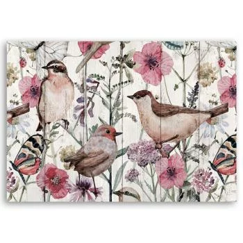 Obraz Deco Panel, Ptaki i motyle na łące - obrazek 3
