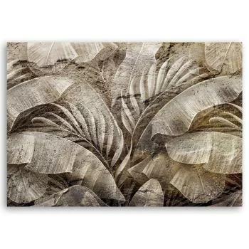 Obraz Deco Panel, Liście palmy dżungla na imitacji betonu - obrazek 3