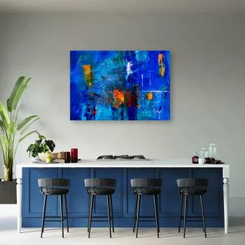 Obraz Deco Panel, Niebieska abstrakcja ręcznie malowana