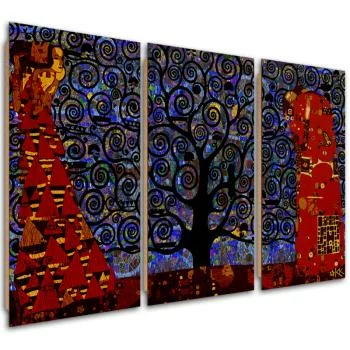 Obraz trzyczęściowy Deco Panel, Niebieskie drzewo życia abstrakcja - obrazek 2