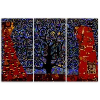Obraz trzyczęściowy Deco Panel, Niebieskie drzewo życia abstrakcja - obrazek 3