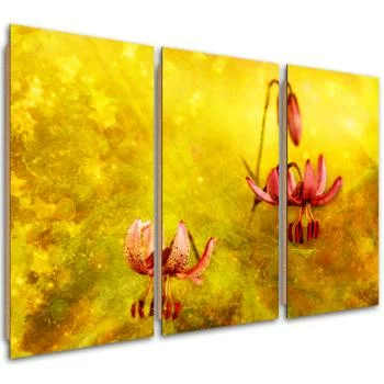 Obraz trzyczęściowy Deco Panel, Zwiędłe tulipany kwiaty - obrazek 2