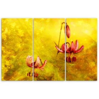 Obraz trzyczęściowy Deco Panel, Zwiędłe tulipany kwiaty - obrazek 3