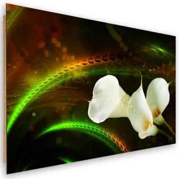 Obraz Deco Panel, White flower on brown background - obrazek 2
