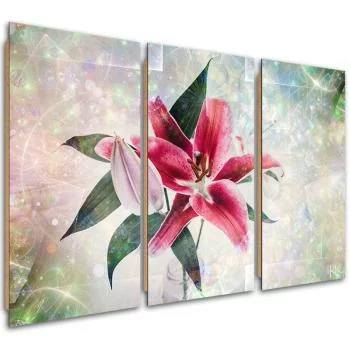 Obraz trzyczęściowy Deco Panel, Różowa lilia - obrazek 2