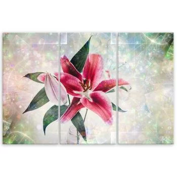 Obraz trzyczęściowy Deco Panel, Różowa lilia - obrazek 3