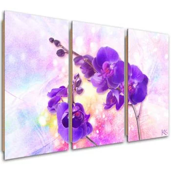 Obraz trzyczęściowy Deco Panel, Fioletowy kwiat orchidei - obrazek 2