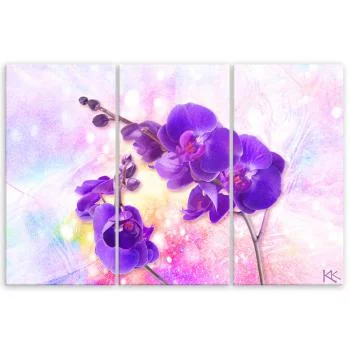 Obraz trzyczęściowy Deco Panel, Fioletowy kwiat orchidei - obrazek 3