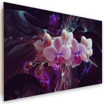 Obraz Deco Panel, Biała orchidea na ciemnym tle - obrazek 2
