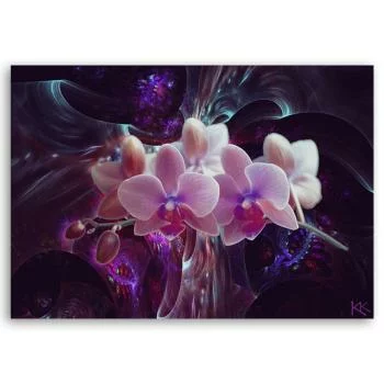 Obraz Deco Panel, Biała orchidea na ciemnym tle - obrazek 3