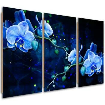 Obraz trzyczęściowy Deco Panel, Niebieski kwiat orchidei - obrazek 2
