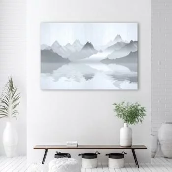 Obraz na płótnie, Góry nad jeziorem abstrakcja