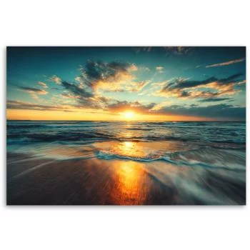 Obraz na płótnie, Morze Zachód słońca Plaża - obrazek 3
