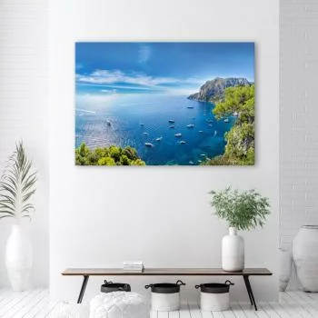 Obraz na płótnie, Panorama wyspy Morze Statki