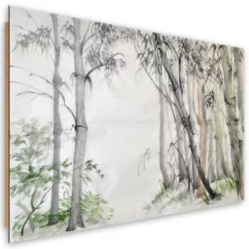 Obraz Deco Panel, Las szarych drzew malowany - obrazek 2