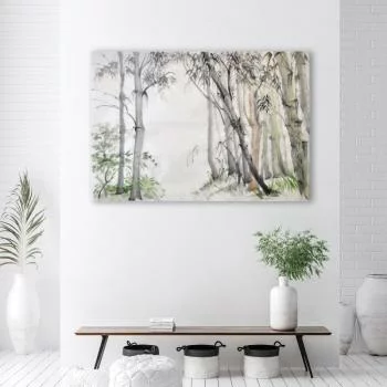 Obraz na płótnie, Las szarych drzew malowany