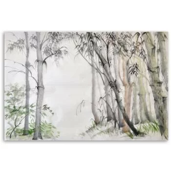Obraz na płótnie, Las szarych drzew malowany - obrazek 3