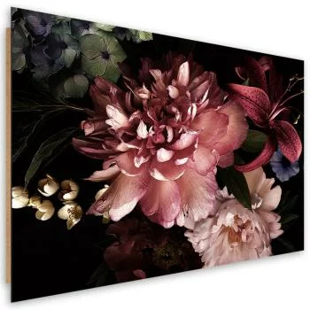 Obraz Deco Panel, Bukiet kwiatów na ciemnym tle - obrazek 2