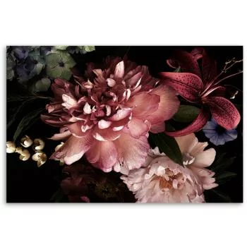 Obraz Deco Panel, Bukiet kwiatów na ciemnym tle - obrazek 3