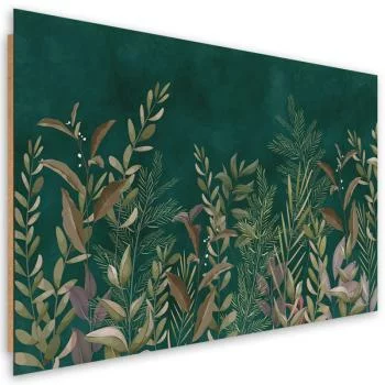 Obraz Deco Panel, Liście na zielonym tle - obrazek 2