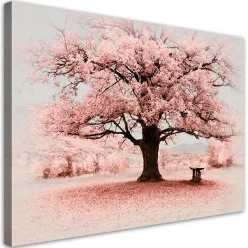 Obraz na płótnie, Różowe drzewo abstrakcja natura - obrazek 2