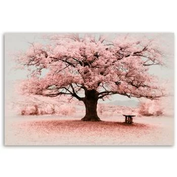 Obraz na płótnie, Różowe drzewo abstrakcja natura - obrazek 3