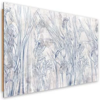 Obraz Deco Panel, Niebieskie kontury kwiatów - obrazek 2