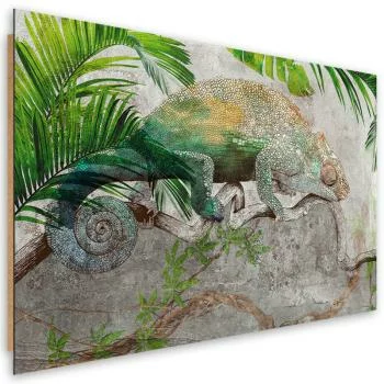 Obraz Deco Panel, Kameleon na gałęzi dżungla - obrazek 2