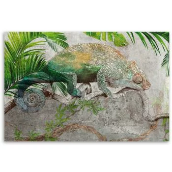 Obraz Deco Panel, Kameleon na gałęzi dżungla - obrazek 3