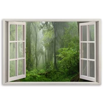 Obraz na płótnie, Okno tropikalny las dżungla - obrazek 3