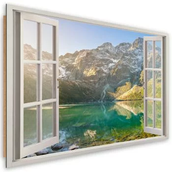 Obraz Deco Panel, Okno Jezioro w górach Natura - obrazek 2
