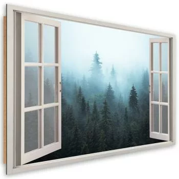 Obraz Deco Panel, Okno widok Las we mgle natura - obrazek 2