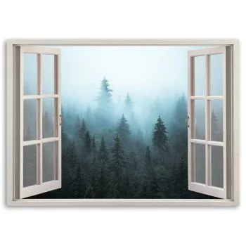 Obraz Deco Panel, Okno widok Las we mgle natura - obrazek 3