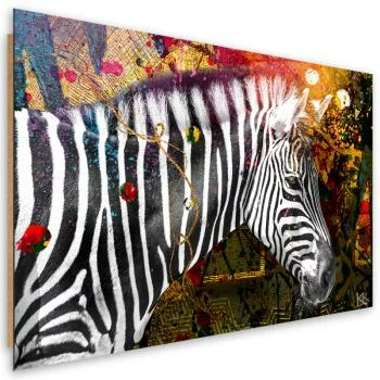 Obraz Deco Panel, Zebra na kolorowym tle - obrazek 2