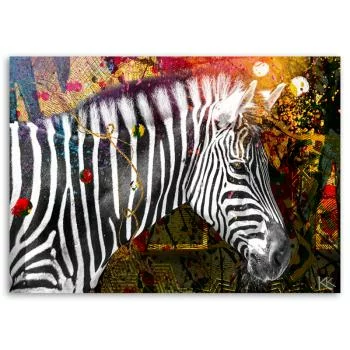Obraz Deco Panel, Zebra na kolorowym tle - obrazek 3