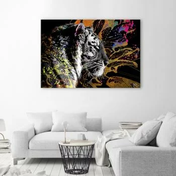 Obraz Deco Panel, Tygrys na kolorowym tle