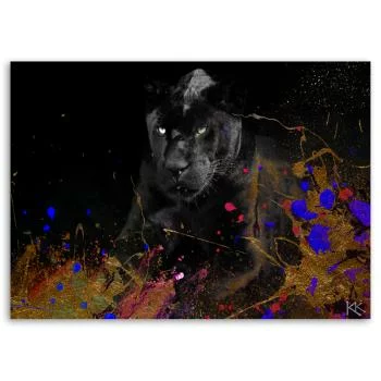 Obraz Deco Panel, Czarna pantera na kolorowym tle - obrazek 3